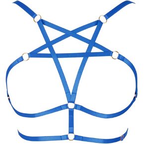 حمالة صدر مرنة بدون كعب من Punk Pentagram، ملابس داخلية نسائية في قفص، حزام قوطي، ملحقات الرقص الهذيان
