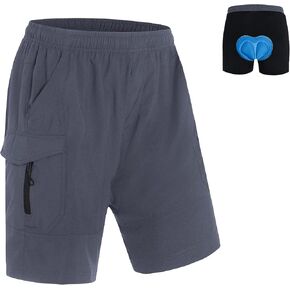 Ksmien Men's Mountain Bike Shorts 3D Padded MTB Bicycle Cycling Shorts Lightweight Loose-Fit