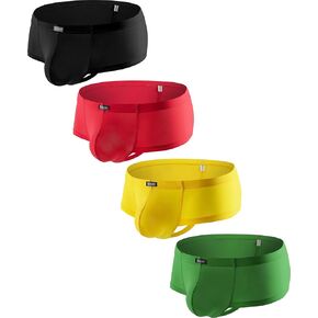 IKINGSKY Men's Silky Cheeky Boxer Briefs Sexy Brazilian Back Mens Underwear Smooth Mini Cheek Thong Under Panties