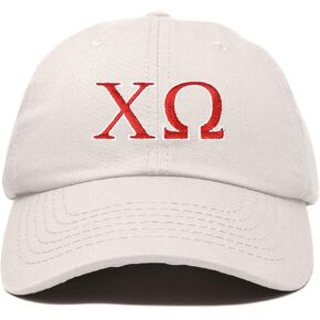 قبعة DALIX Chi Omega للسيدات، قبعة بيسبول مطرزة بأحرف يونانية in Kuwait