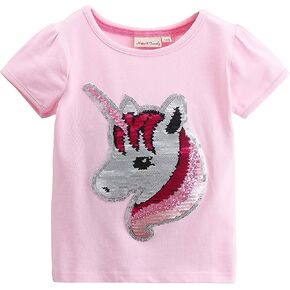 HH Family Flip Sequin Unicorn Shirt Tee for Girls 3-12 Years in Saudi Arabia