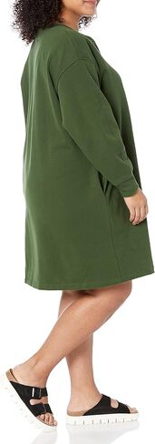 فستان سويت شيرت نسائي من Amazon Essentials منسوج Henley (متوفر بمقاس كبير) in Kuwait