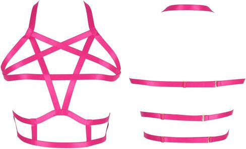 Pentagram Body Harness for Women Bra Lingerie cage Top Punk Plus Size Chest Strap Belts Halloween Festival Rave in Kuwait