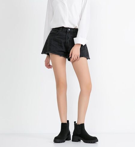 Women's Chunky Platform Chelsea Ankle Boots, Slip On Design | Comfortable dressy booties,memory foam insole and elastic side panels,polished styling for work and weekends in Saudi Arabia