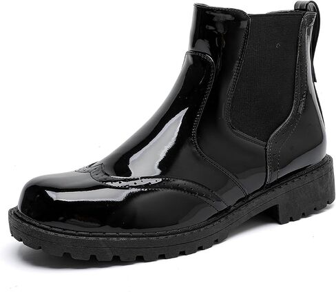 MEMON Women's Chelsea Boots Slip-on Fashion Low Heeled Booties for Women Casual Comfortable Black Ankle Booties Shoes in Kuwait
