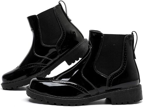 MEMON Women's Chelsea Boots Slip-on Fashion Low Heeled Booties for Women Casual Comfortable Black Ankle Booties Shoes in Kuwait