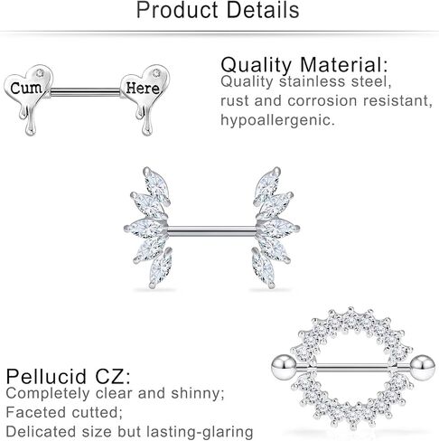 Cisyozi Butterfly Nipple Rings 14G Nipple Piercing Jewelry Stainless Steel Nipple Tongue Ring Barbell Piercing Jewelry for Women 14mm Silver Black Purple Rose Gold 7Pairs in Saudi Arabia