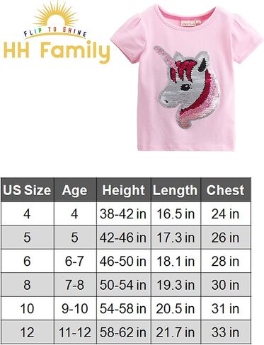 HH Family Flip Sequin Unicorn Shirt Tee for Girls 3-12 Years in Kuwait