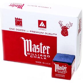 Master Billiard/Pool Cue Chalk Box, 12 Cubes