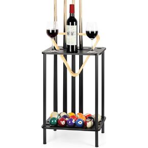 smusei Pool Stick Holder Pool Cue Holder Pool Cue Stick Rack Floor Stand Billiard Stick Holder Pool Table Accessories for Billiard Room Game Room Club Holds 6 Cues, Black