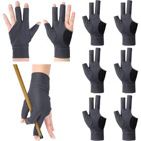 8 Pcs 3 Fingers Pool Gloves Billiards Left Hand Shooters Snooker Cue Sport Glove Show Gloves Predator for Women Men Billiard Shooters Carom Sports Accessories