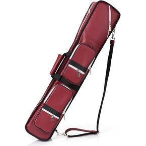ICZW 4x8 Pool Cue Case Billiard Stick Carrying Case Leatherette Soft Cue Bag Hold 4 Butt 8 Shaft Red in Saudi Arabia