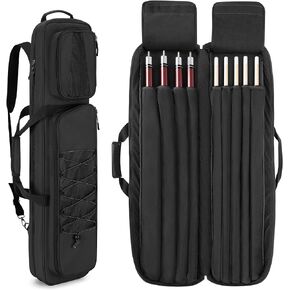 GOBUROUS 4x5 Pool Cue Case, Billiard Stick Carrying Case Holds 4 Butts and 5 Shafts, Soft Pool Stick Bag with Large Front Accessories Pockets and Shoulder Strap for Easy Carry