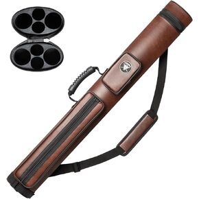 Adhafera Pool Cue Case, 2 X 2 Hard Snooker Cue Case, Made of Faux Leather Pool Cue