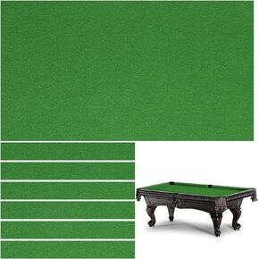 Anjetan Billiard Tablecloth, 8.5 Ft Billiard Pool Felt Cloth with 6 Cloth Strips, for 8 Foot Indoor Billiard Pool Table