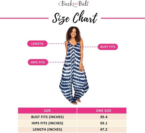 بذلة نسائية من Back From Bali ذات صبغة التعادل فضفاضة ومريحة كاجوال باللون الأزرق بوهو واسعة الساق بدون أكمام من حرير الرايون in Kuwait