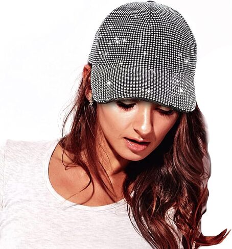 Wayideal قبعات بيسبول قابلة للتعديل بحجر الراين بالكامل، قبعات بلينغ بلينغ، قبعات عصرية in Kuwait