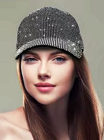 Wayideal قبعات بيسبول قابلة للتعديل بحجر الراين بالكامل، قبعات بلينغ بلينغ، قبعات عصرية in Kuwait