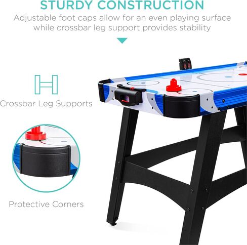 Best Choice Products 58in Mid-Size Arcade Style Air Hockey Table for Game Room, Home, Office w/ 2 Pucks, 2 Pushers, Digital LED Score Board, Powerful 12V Motor, Carrying Bag in Saudi Arabia