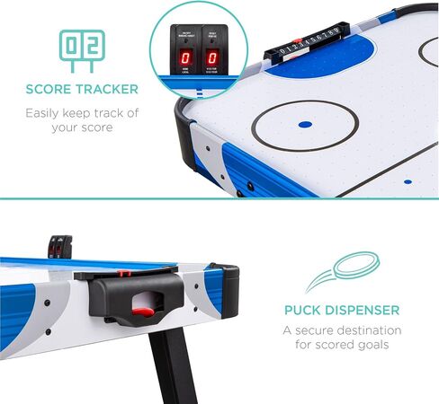 Best Choice Products 58in Mid-Size Arcade Style Air Hockey Table for Game Room, Home, Office w/ 2 Pucks, 2 Pushers, Digital LED Score Board, Powerful 12V Motor, Carrying Bag in Saudi Arabia