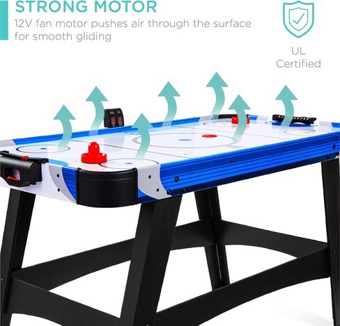Best Choice Products 58in Mid-Size Arcade Style Air Hockey Table for Game Room, Home, Office w/ 2 Pucks, 2 Pushers, Digital LED Score Board, Powerful 12V Motor, Carrying Bag in Saudi Arabia