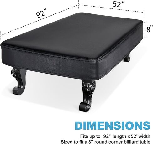 غطاء طاولة البلياردو من الجلد عالي التحمل من Kohree بطول 9 أقدام، حماية ضد الماء والأشعة فوق البنفسجية (بني)، مقاس 9 أقدام، ملحقات طاولة البلياردو in Kuwait