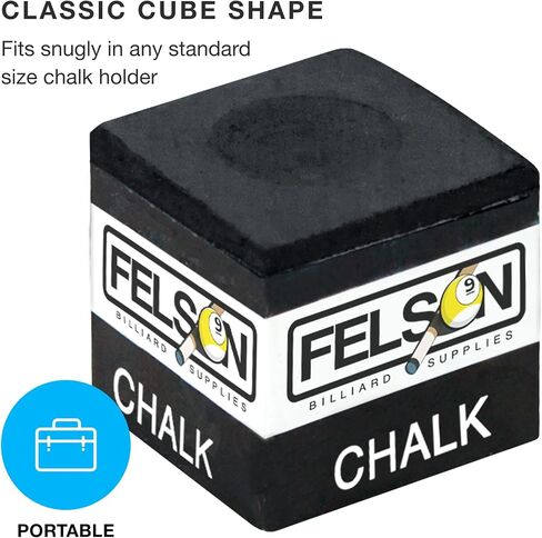 Felson Pool Chalk Cubes | Pool Table Accessories for Table Billiards | Pool Cue Chalk & Storage Box in Kuwait