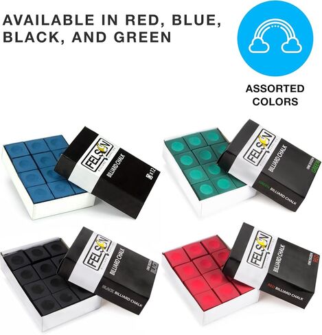 Felson Pool Chalk Cubes | Pool Table Accessories for Table Billiards | Pool Cue Chalk & Storage Box in Kuwait