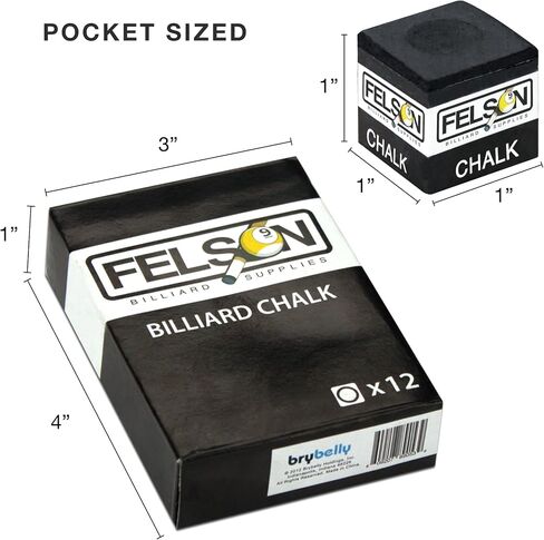 Felson Pool Chalk Cubes | Pool Table Accessories for Table Billiards | Pool Cue Chalk & Storage Box in Kuwait