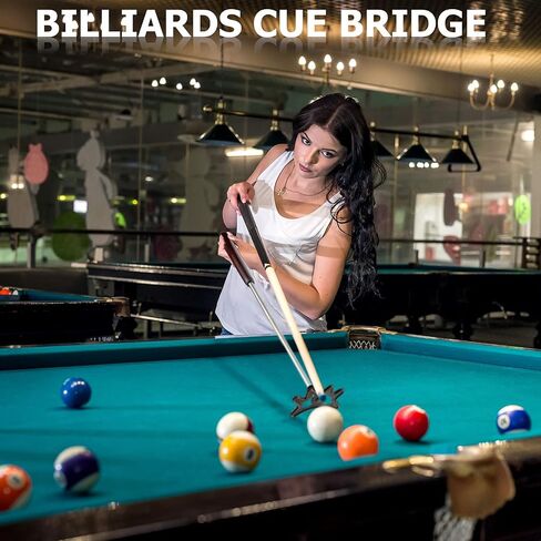 Sumind Retractable Pool Bridge Stick,Billiards Cue Stick Bridge with Removable Bridge Head and Wood Handle Billiards Pool Cue Accessory for Pool Cue Table in Kuwait