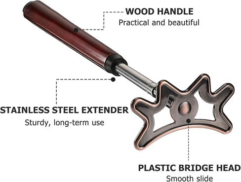 Sumind Retractable Pool Bridge Stick,Billiards Cue Stick Bridge with Removable Bridge Head and Wood Handle Billiards Pool Cue Accessory for Pool Cue Table in Kuwait