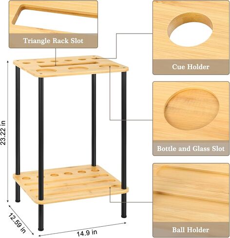 smusei Pool Stick Holder Pool Cue Holder Pool Cue Stick Rack Floor Stand Billiard Stick Holder Pool Table Accessories for Billiard Room Game Room Club Holds 6 Cues, Black in Kuwait