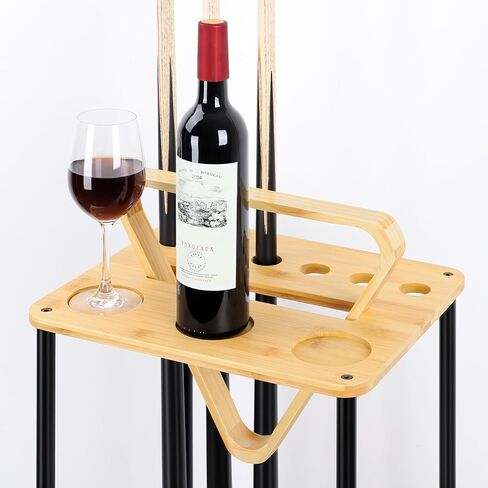 smusei Pool Stick Holder Pool Cue Holder Pool Cue Stick Rack Floor Stand Billiard Stick Holder Pool Table Accessories for Billiard Room Game Room Club Holds 6 Cues, Black in Kuwait