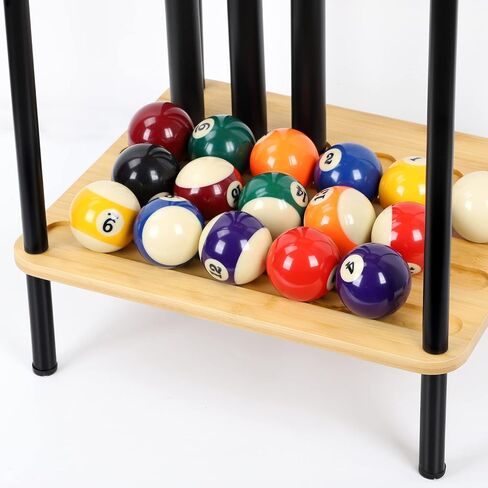smusei Pool Stick Holder Pool Cue Holder Pool Cue Stick Rack Floor Stand Billiard Stick Holder Pool Table Accessories for Billiard Room Game Room Club Holds 6 Cues, Black in Kuwait