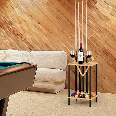 smusei Pool Stick Holder Pool Cue Holder Pool Cue Stick Rack Floor Stand Billiard Stick Holder Pool Table Accessories for Billiard Room Game Room Club Holds 6 Cues, Black in Kuwait