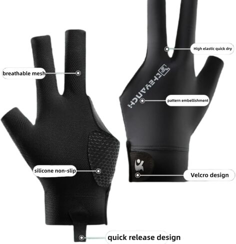 قفاز بلياردو من زانغبينبه، مقاس مريح لمقاسات صغيرة الى XL، قفازات رياضية بمقاسات شائعة للرجال والنساء، مثالي لعشاق السنوكر. in Kuwait