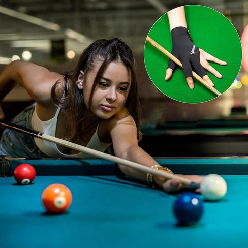 قفاز بلياردو من زانغبينبه، مقاس مريح لمقاسات صغيرة الى XL، قفازات رياضية بمقاسات شائعة للرجال والنساء، مثالي لعشاق السنوكر. in Kuwait