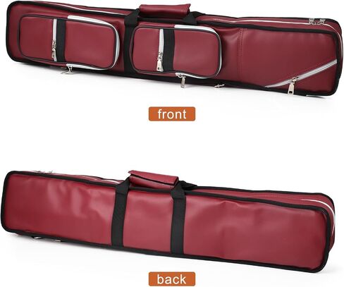 ICZW 4x8 Pool Cue Case Billiard Stick Carrying Case Leatherette Soft Cue Bag Hold 4 Butt 8 Shaft Red in Saudi Arabia