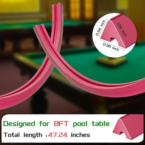 ليليفول 6 قطع من مصدات طاولة البلياردو و12 قطعة من اغطية وسائد طاولة البلياردو/البلياردو، مجموعة مصدات مطاطية بديلة K66 لملحقات طاولة البلياردو بطول 8 اقدام in Kuwait