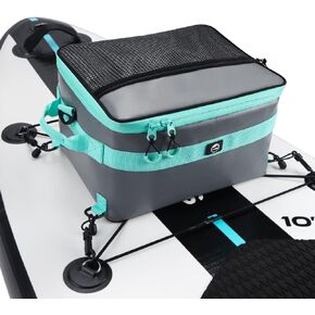 YVLEEN Waterproof Paddle Borad Cooler, SUP Cooler Durable PVC Material Paddle Board Deck Bag with Mesh Top Pocket, Adjustable Straps, Super Capacity for Stand-Up Paddleboard and Kayaking Accessories