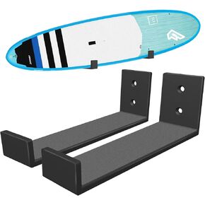 حامل رف تخزين لوح التجديف الداخلي SUP، منظم عرض على الحائط، خطاطيف شماعات المرآب، ملحقات قوارب الكاياك شديدة التحمل، حشوة فولاذية مطلية بالمسحوق مضادة للخدش تحمل ما يصل إلى 100 رطل، عبوتان in Kuwait