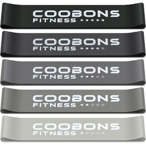 Resistance Bands for Working Out, Women & Men Exercise Bands Set, with Carry Bag, Instruction Guide, for Whole-Body Fitness, Booty, Leg, Arm, Stretching, Physical Therapy, Strength Training - Set of 5