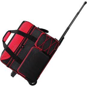 Large 2 Ball Bowling Bag With Rollers丨with Fixed Bowling Ball Device Roller Bag丨Extendable Handle to 42"丨Bowling Ball Roller Bag Fits 1 Pair Of Men'S Size 16 Bowling Shoes (Bowling Ball Not Included) in Kuwait