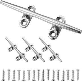 CHANGE MOORE Boat Cleats, Boat Cleat 4/5/6/8 inch, 316 Stainless Steel Dock Cleats Open Base (1,2,4 Pack), Cleats for Boat, Rope Cleat Boat Mooring Cleat for Boat/Yacht/Deck