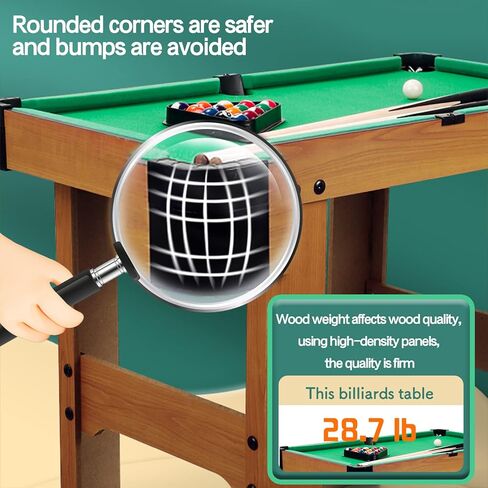 بي بي ان يو طاولة حمام سباحة صغيرة خضراء مقاس 47 انش، طاولة حمام سباحة قابلة للطي تتضمن 21 قطعة من ملحقات معدات البلياردو، طاولة العاب للاطفال والكبار in Kuwait