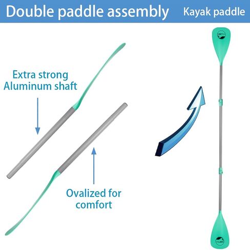 YVLEEN SUP Paddle Board Paddle，Stand up Paddleboard Paddles Adjustable Aluminum 4-Piece Floating Kayak Paddle，Convertible Paddle in Kuwait