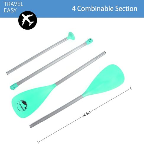 YVLEEN SUP Paddle Board Paddle，Stand up Paddleboard Paddles Adjustable Aluminum 4-Piece Floating Kayak Paddle，Convertible Paddle in Kuwait