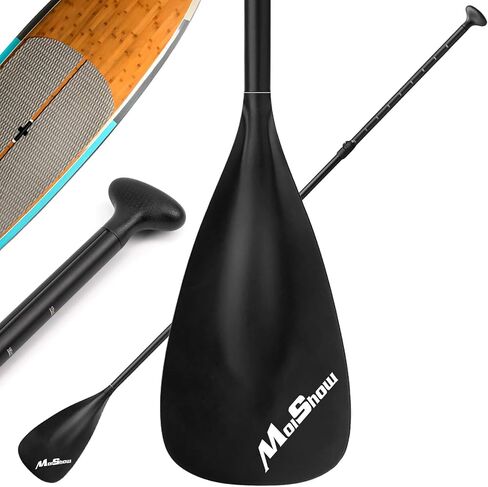 MoiShow SUP Paddle - Adjustable 3 Pieces Stand Up Paddle Board Paddle with Unique Lock Design Floating Alloy Shaft Paddleboard Paddle in Kuwait