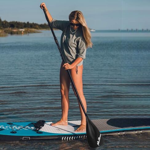 MoiShow SUP Paddle - Adjustable 3 Pieces Stand Up Paddle Board Paddle with Unique Lock Design Floating Alloy Shaft Paddleboard Paddle in Kuwait