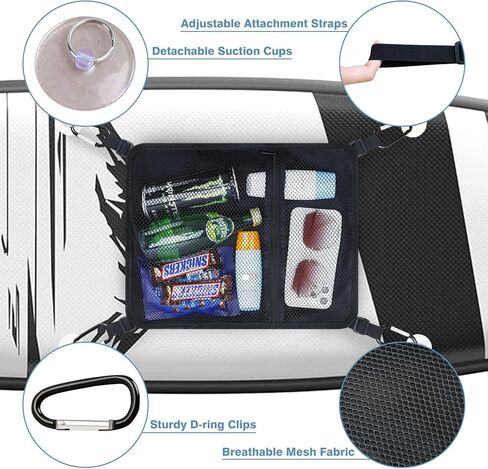 حقيبة شبكية على شكل لوح التجديف من WITSTEP، حقيبة تخزين شبكية SUP مرنة مع 4 أشرطة مرفقة قوية وأكواب شفط، حقيبة إكسسوارات مثالية لألواح التجديف للوقوف على لوح التجديف، لوح ركوب الأمواج، قوارب الكاياك in Kuwait